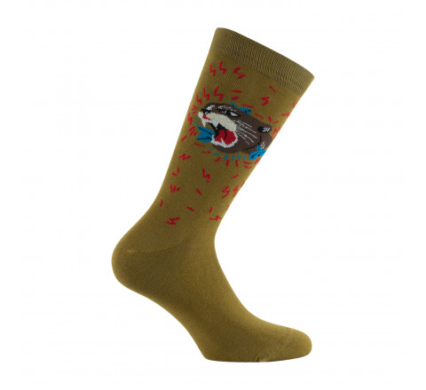 Mi-chaussettes mixtes Panthère en coton