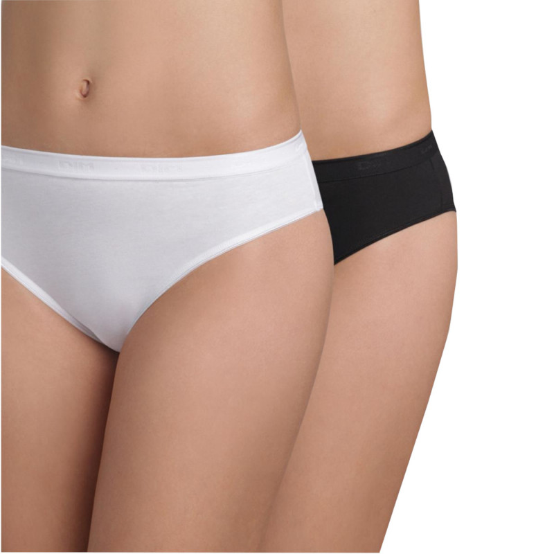 DIM Femme : Pack de 2 slips MIDI femme en coton BIO