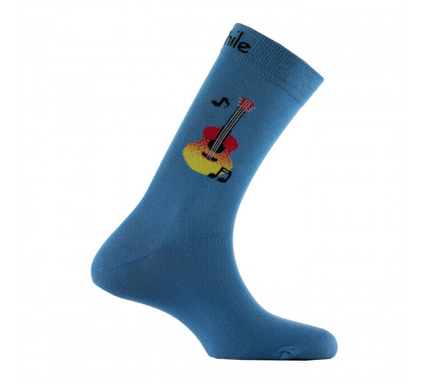 Mi-chaussettes motif guitare Folk en coton