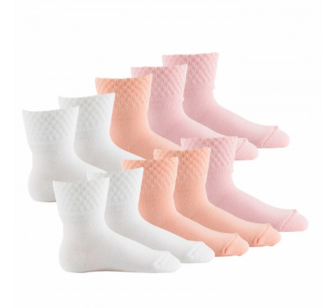 Lot de 10 paires de socquettes bébé fabriqué en France PASTEL