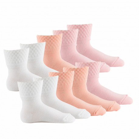 Lot de 10 paires de socquettes bébé fabriqué en France PASTEL