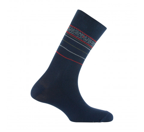 Mi-chaussettes jersey frise sur rayures
