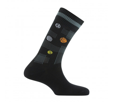 Mi-chaussettes motifs balles multisport