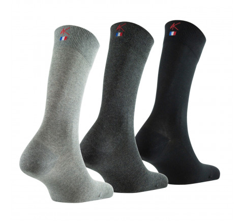 Lot de 3 paires de mi-chaussettes unies Premium MADE IN FRANCE