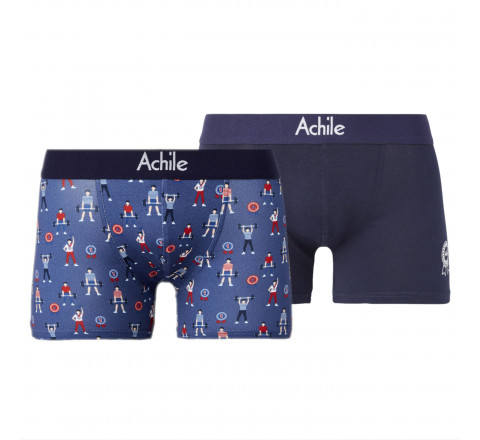 Lot de 2 shortys Haltères origininaux et colorés