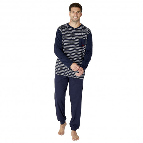Pyjama long rayé pour homme