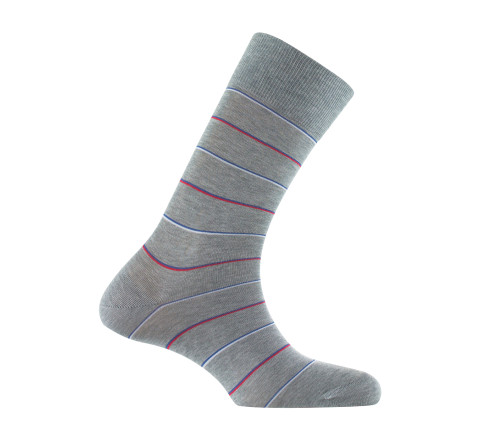 Mi-chaussettes en fil d'écosse à fines rayures MADE IN FRANCE
