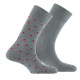 Lot de 2 paires de chaussettes en coton micro motifs MADE IN FRANCE