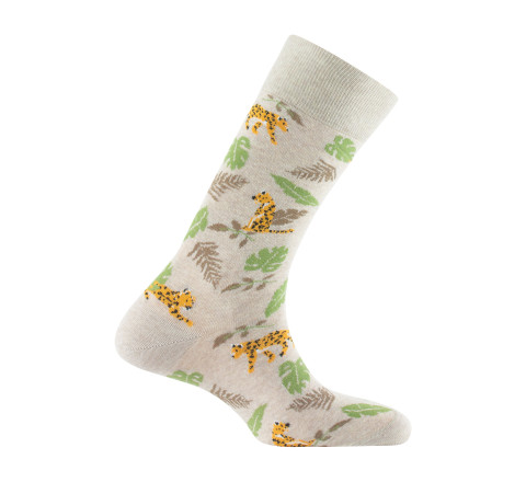 Mi-chaussettes en coton all over Panthère MADE IN FRANCE