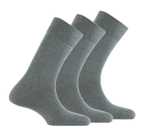 Lot de 3 paires de mi-chaussettes jersey en Polyester unies
