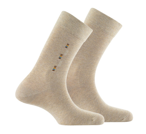 Lot de 2 paires de mi-chaussettes en coton baguette unie