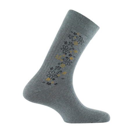 Mi-chaussettes jersey en coton baguette florale