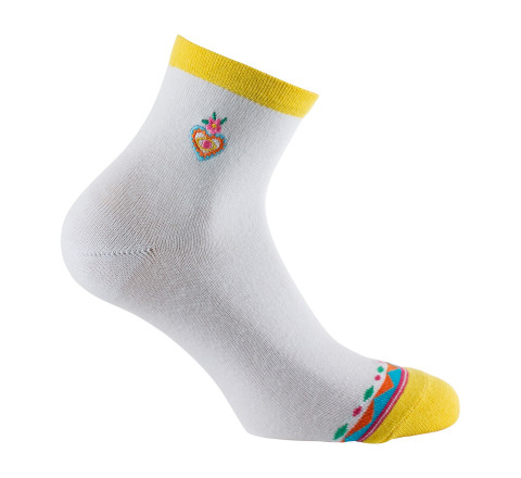 Socquettes en coton surbroderie coeur Mexicain