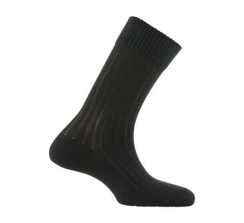Mi-chaussettes à côtes en polyester et laine recyclé MADE IN FRANCE
