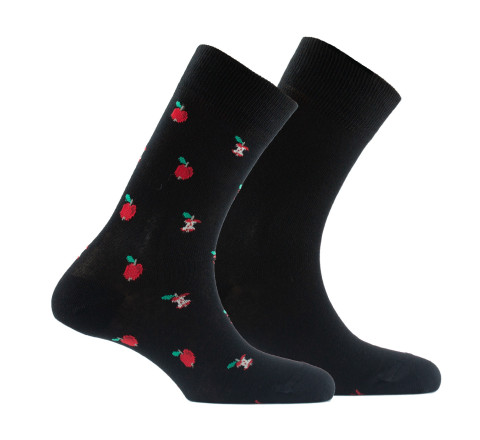 Lot de 2 paires de chaussettes en coton motifs pommes