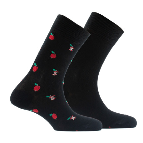 Lot de 2 paires de chaussettes en coton motifs pommes