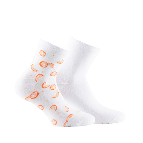 Lot de 2 paires de socquettes en coton motifs oranges