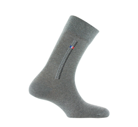 Mi-chaussettes en coton drapeau et baguette MADE IN FRANCE