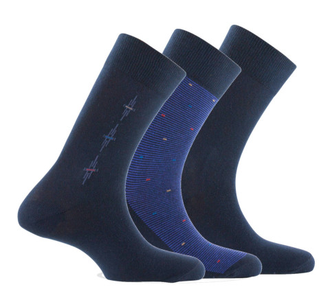 Lot de 3 paires de mi-chaussettes en coton assorties