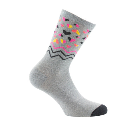 Mi-chaussettes en coton all over coeurs MADE IN FRANCE