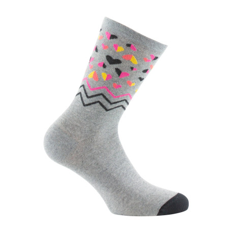 Mi-chaussettes en coton all over coeurs MADE IN FRANCE