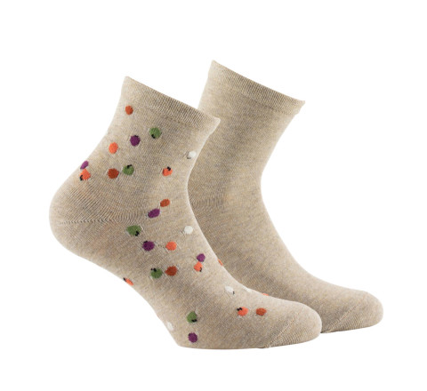 Lot de 2 paires de socquettes en coton motifs baies et unie