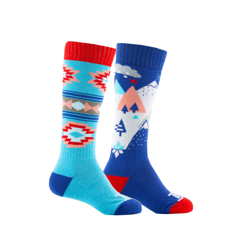 Lot de 2 paires de mi bas ski fille FOLK