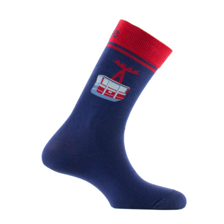 Mi-chaussettes en coton motif Télécabine MADE IN FRANCE