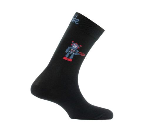 Mi-chaussettes en coton motif Robot MADE IN FRANCE