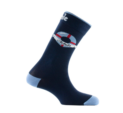 Mi-chaussettes en coton motif bouée MADE IN FRANCE