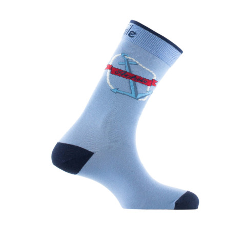 Mi-chaussettes en coton motif Ancre MADE IN FRANCE