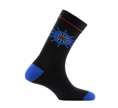 Mi-chaussettes en coton motif Gouvernail MADE IN FRANCE