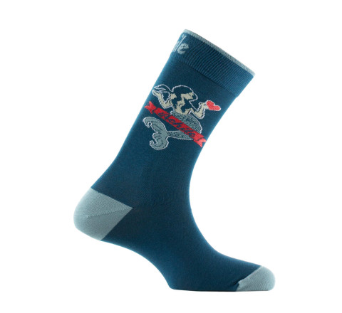 Mi-chaussettes en coton motif Sirène MADE IN FRANCE
