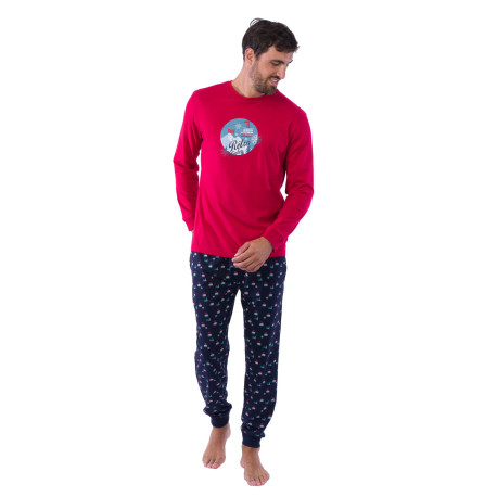 Pyjama long en pur coton jersey RETRO WINTER