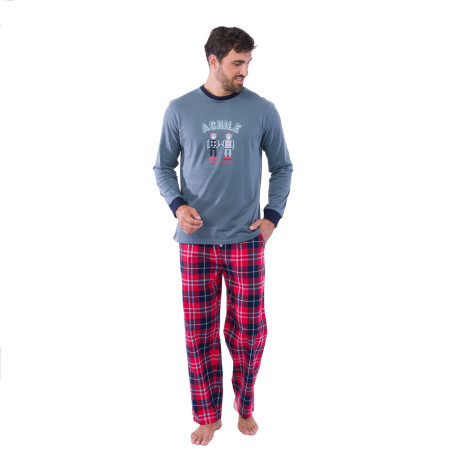 pyjama homme chaud pour l'hiver fantaisie robot et pantalon flanelle de haute qualité