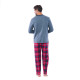 Pyjama long en pur coton et bas en flannelle ROBOT