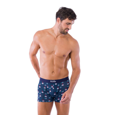 Pack de 2 boxers en coton bio motifs Télécabines et Flocons