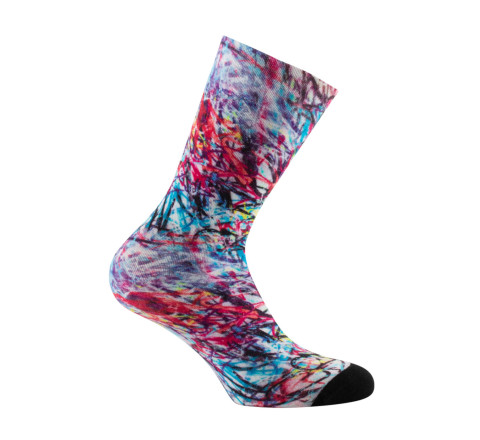 Mi-chaussettes imprimées Graffiti coloré en viscose