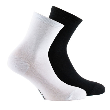 Kindy enfant : Chaussettes simples, unies noires et blanches, en coton