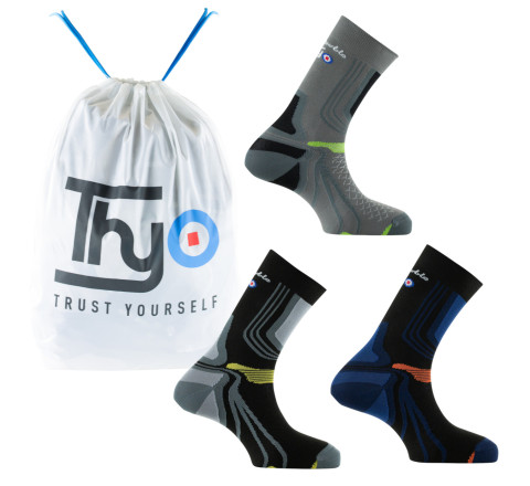 Lot de 3 paires de mi-chaussettes La Double® Trek en fils recyclés