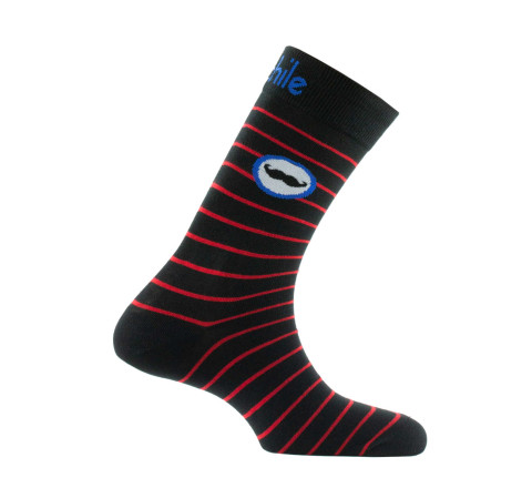 Mi-chaussettes en coton motif Moustache MADE IN FRANCE