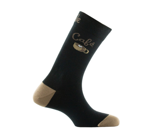 Mi-chaussettes en coton café crème MADE IN FRANCE