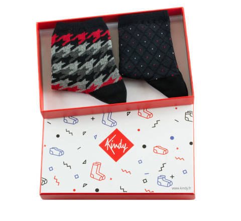 Coffret 2 paires de socquettes noires MADE IN FRANCE