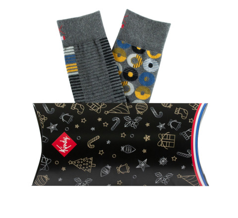 Coffret 2 paires de mi-chaussettes Contemporaines MADE IN FRANCE