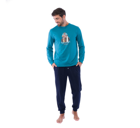 Pyjama long avec jogging en pur coton FAMILY DOG