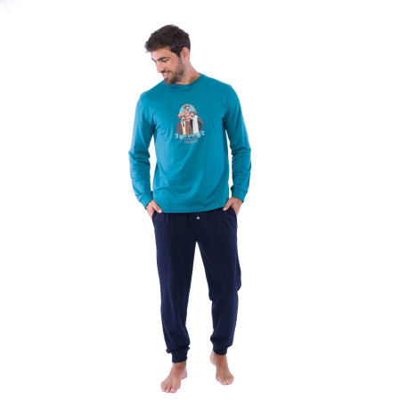 Pyjama long avec jogging en pur coton FAMILY DOG