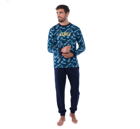 Pyjama long avec jogging en pur coton PRINT ART