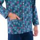 Pyjama long en pur coton chaine et trame motifs coeurs