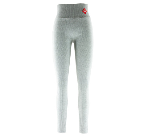 Legging à côtes en coton stretch ventre plat