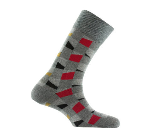 Mi-chaussettes en coton damier MADE IN FRANCE